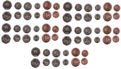 Фолклендские острова - 5 шт х набор 6 монет 1 2 5 10 20 50 Pence 1998 - 2004 - UNC