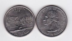 США - 1/4 Quarter Dollar 2005 - D - штат Міннесота - XF