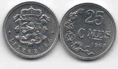 Люксембург - 25 Centimes 1963 - UNC