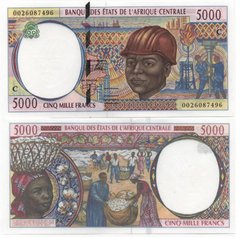 Central African St. / Congo - 5000 Francs 2000 - Pick 104Cf - letter C - UNC