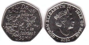 Острів Мен - 50 Pence 2020 - Пітер Пен - Пітер Пен і фея Дінь-Дінь - UNC