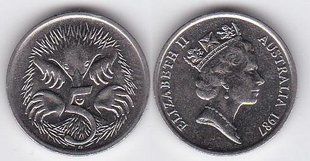 Австралія - ​​5 Cents 1987 - aUNC / XF