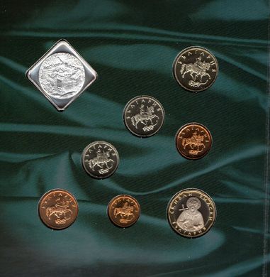 Болгария - набор 8 монет 1 2 5 10 20 50 Stotinki - 1 Lev 2002 - в буклете - UNC