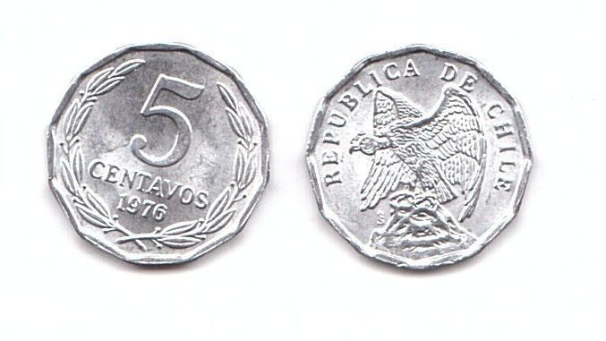 Chile - 5 pcs x 5 Centavos 1976 - aUNC / UNC