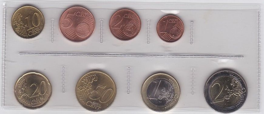Німеччина - набір 8 монет 1 2 5 10 20 50 Cent 1 2 Euro 2002 - 2008 - #5 - aUNC