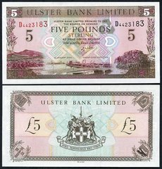Північна Ірландія - 5 Pounds 2001 - P. 335c - Ulster Bank - UNC