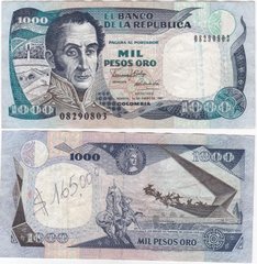 Колумбія - 1000 Pesos Oro 1990 - P. 432 - serie 08290803 - VF