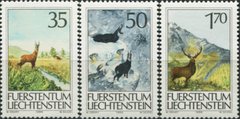 1274 - Лихтенштейн - 1986 - Охота животные - козел + олень - 3 марки - MNH