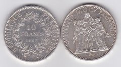 Франція - 10 Francs 1967 - срібло - XF