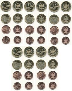 Намибия - 10 шт х набір 4 монети 10 20 50 Cents 1 Dollar 2025 - UNC