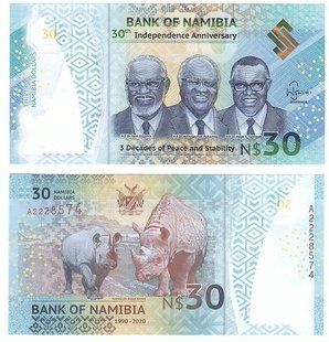 Намибия - 30 Dollars 2020 - P. W18 - Polymer - comm. - UNC