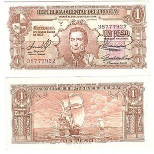 Уругвай - 1 Peso 1939 - P. 35b(6) - aUNC