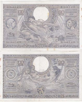 Belgium - 100 Francs 1943 - P. 107(4) - 24.06.43 - VF