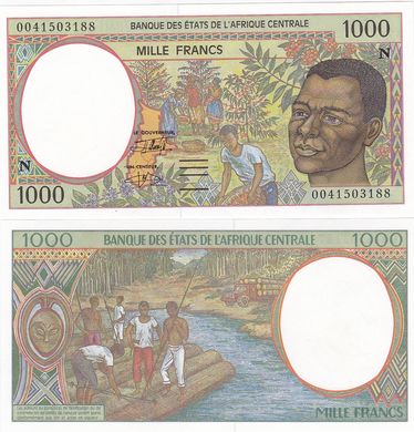 Central African St. / E. Guinea / N - 1000 Francs 2000 - P. 502Ng - letter N - UNC