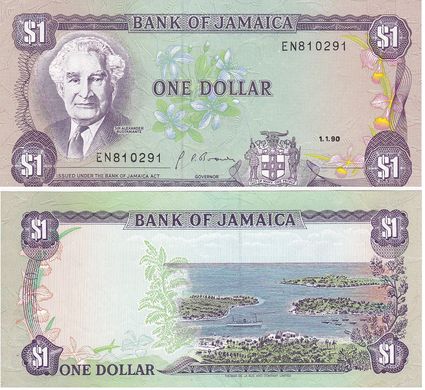 Ямайка - 1 Dollar 1990 - P. 68Ad - XF