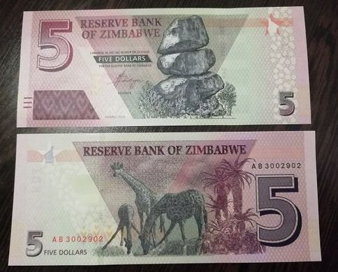 Зимбабве - 5 Dollars 2019 - P. 102 - aUNC