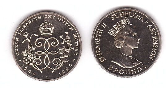 St. Helena - 2 Pounds 1990 - comm. - UNC