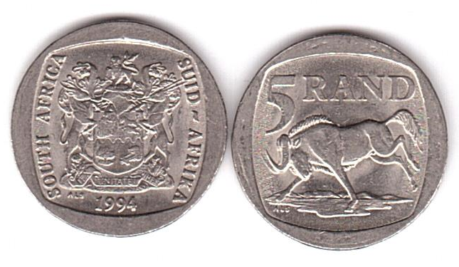 South Africa - 5 Rand 1994 - XF+
