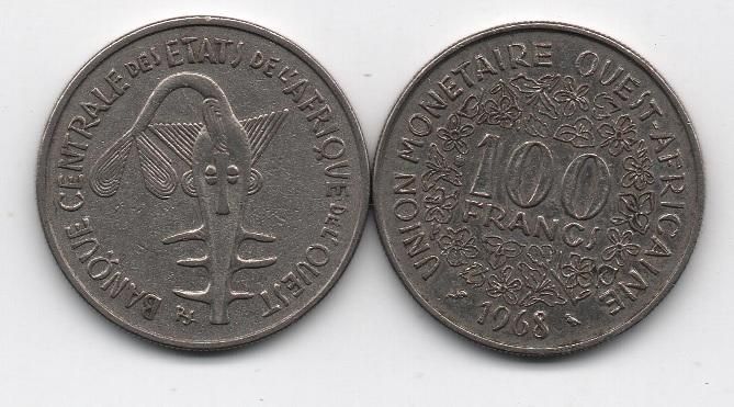 Західна Африка - 100 Francs 1968 - VF