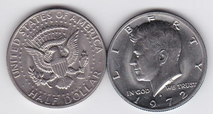 США - 1/2 Half Dollar 1972 - D - VF