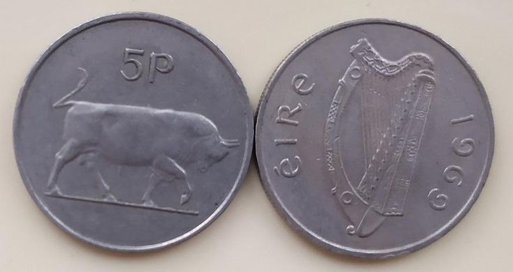 Ирландия - 5 Pence 1969 - VF