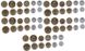 Коста -Ріка - 5 шт х набір 6 монет 5 10 25 50 100 500 Colonesів 2014 - 2016 - UNC