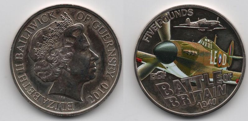Гернсі - 5 Pounds 2010 -Supermarine Spitfire - Color Printing -  UNC