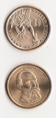 США - 1 Dollar 2011 - D - Джеймс Гарфилд / James Garfield - 20-й президент - UNC