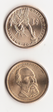 США - 1 Dollar 2011 - D - Джеймс Гарфілд / James Garfield - 20 -й президент - UNC