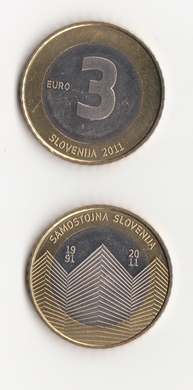 Slovenia - 3 Euro 2011 - 20 years of independence of Slovenia - UNC