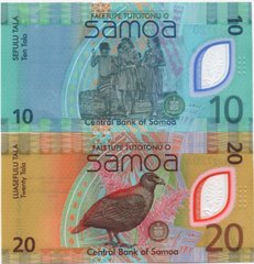 Samoa - set 2 banknotes 10 + 20 Tala 2023 ( 2024 ) - Matching numbers - Polymer - UNC