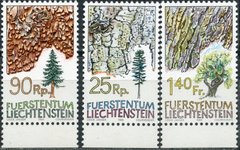 1277 - Лихтенштейн - 1986 - Деревья - дуб елка сосна - 3 марки - MNH