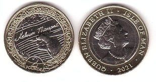 Острів Мен - 2 Pounds 2021 - Маргарет Кельвін - 140-та річниця - першовідкривача жіночого виборчого права - UNC
