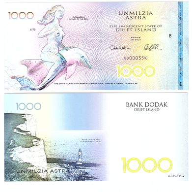 Остров Дрифта - набор 4 банкноты 100 200 500 1000 / 2021 - Polymer - Fantasy - UNC
