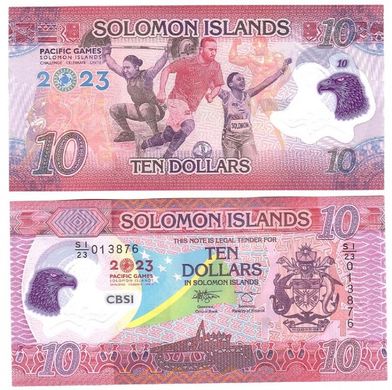 Solomon Islands - 10 Dollars 2023 - P. W39 - Polymer - 17th Pacific Games - XF