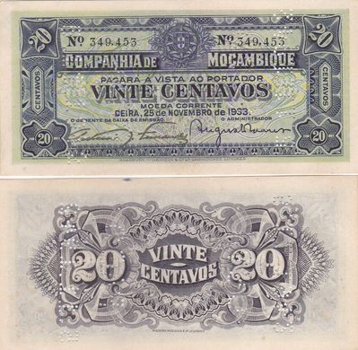 Mozambique - 20 Centavos 1933 / 1942 - aUNC