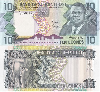 Sierra Leone	- 5 pcs x 10 Leones 1988 - P. 15 - UNC