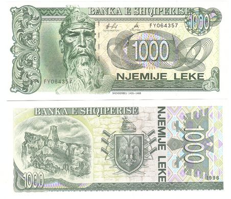 Албанія - 1000 Leke 1996 - Pick 61 - XF+ / aUNC
