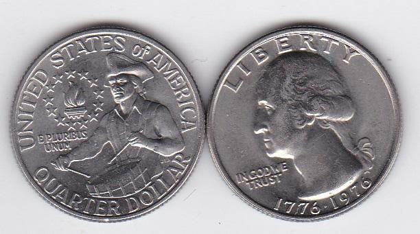 США - 1/4 Dollar 1976 - 200 років незалежності США - VF+