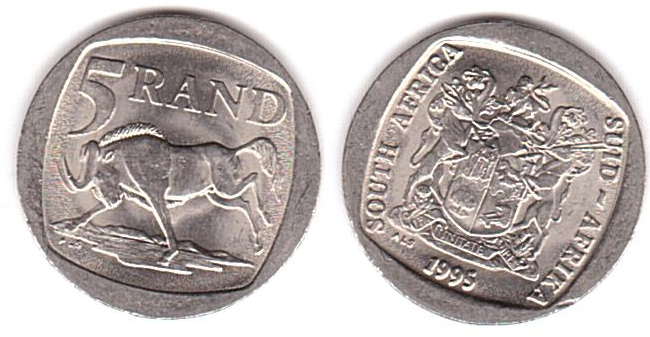 ЮАР - 5 Rand 1995 - XF+