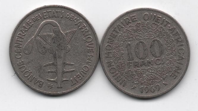 Западная Африка - 100 Francs 1969 - VF