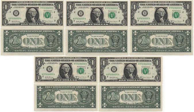 USA - 5 pcs х 1 Dollar 2017 - UNC