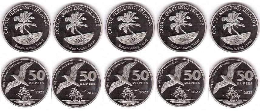 Cocos ( Keeling ) Islands - 5 pcs x 50 Ruppes 2023 - UNC