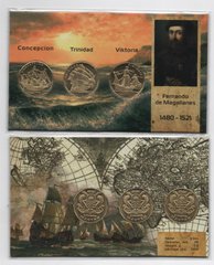 Fantasy - Mactan - набор 3 монеты x 3 Pesos 2020 - Фернандо де Магальянес - в буклете - UNC