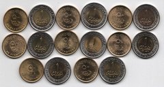 Єгипет - набір 16 монет 50 Piastres x 8 шт + 1 Pound x 8 шт 2019 - comm. - UNC