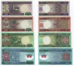 Мавританія - набір 4 банкноти 100 200 500 1000 Ouguiya 2013 - 2015 - UNC