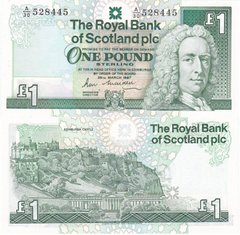 Шотландия - 1 Pound 1987 - Pick 346a - UNC