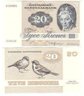 Дания - 20 Kroner 1984 - P. 49e(1) - UNC