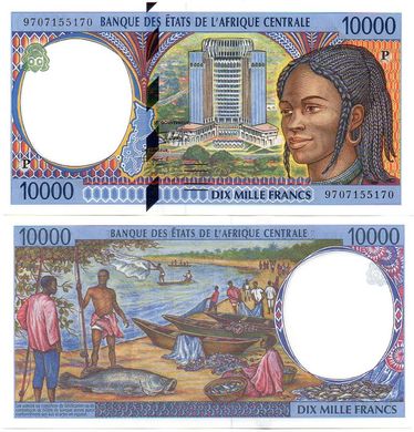 Central African St. / Chad / P - 10000 Francs 1997 letter P - aUNC