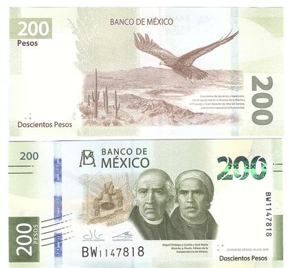 Мексика - 200 Pesos 2019 - Javier Eduardo Guzmán Calafell and Alejandro Alegre Rabiela - UNC
